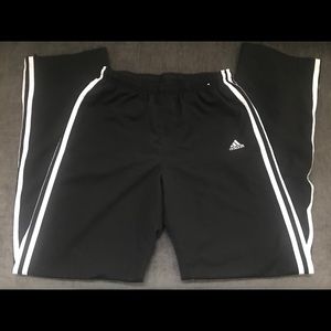 Adidas black and white track pants